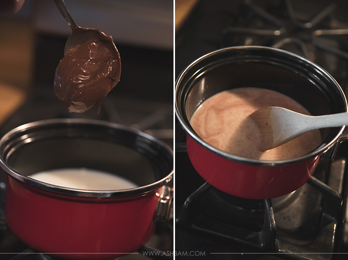 Raspberry Nutella Hot Chocolate