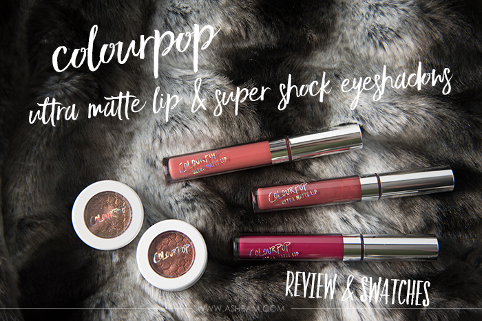 ColourPop Ultra Matte Lip & Super Shock Shadows – Reviews & Swatches